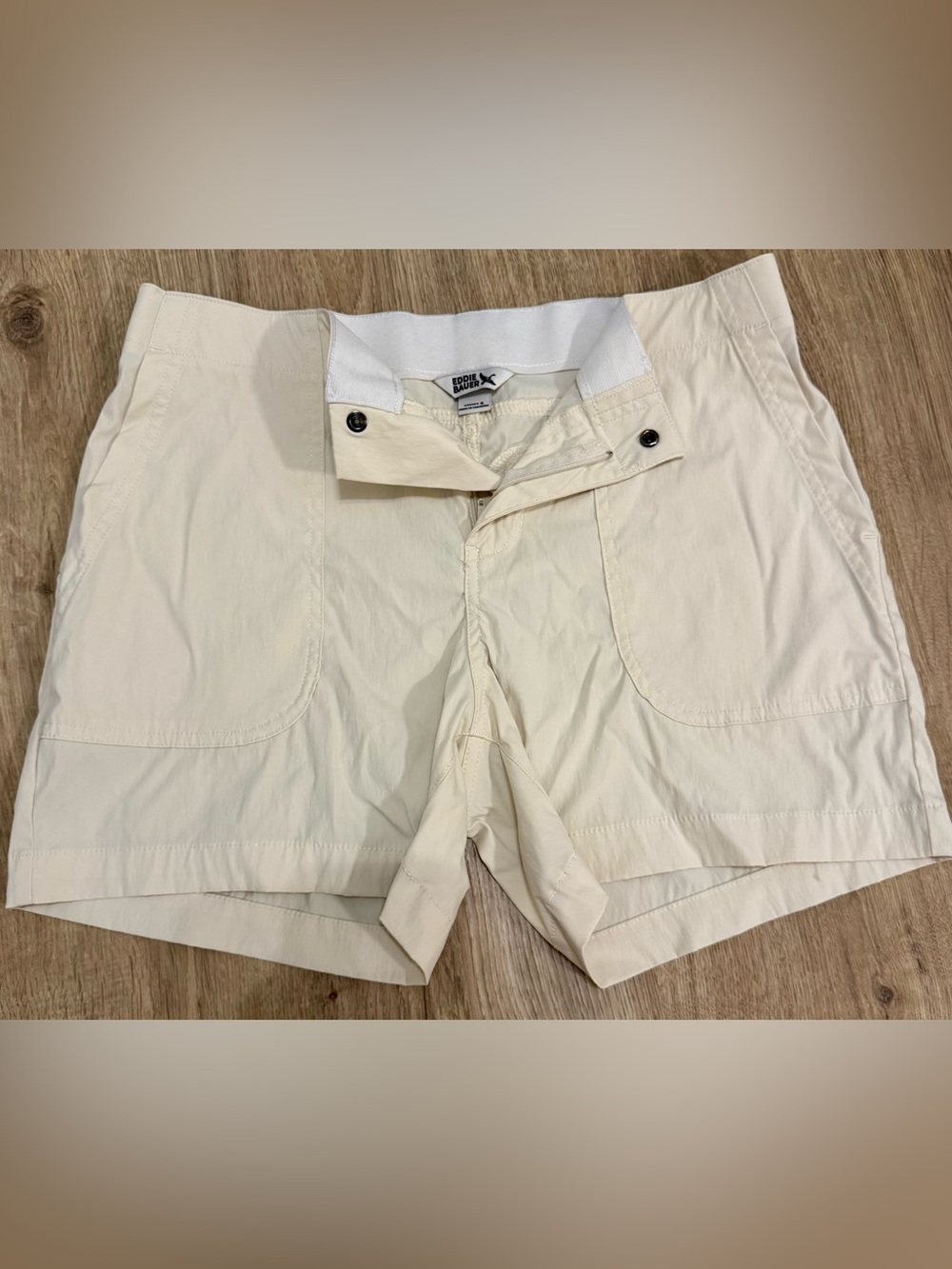 Eddie Bauer Cream Women's Flat Front Shorts